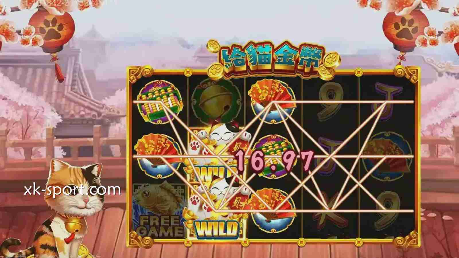 《给猫金币》老虎机让招财猫转出好运,进入开云电子好运不停